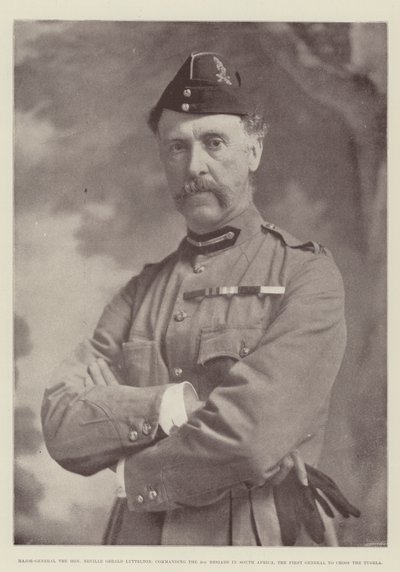 Generaal-majoor de eerwaarde Neville Gerald Lyttelton, commandant van de 4e brigade in Zuid-Afrika, de eerste generaal die de Tugela overstak door English Photographer