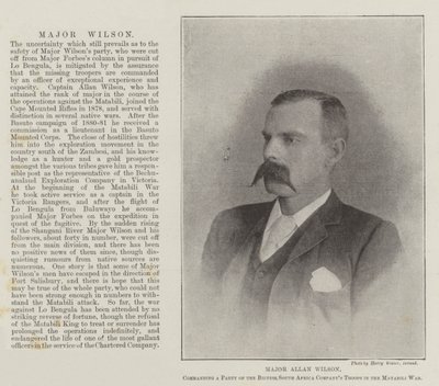 Majoor Allan Wilson, bevelhebber van een Partij van de British South Africa Companys Troepen in de Matabili Oorlog door English Photographer