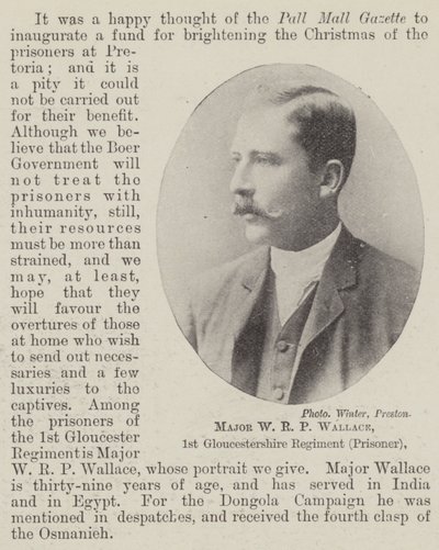 Majoor W R P Wallace, 1e Gloucestershire Regiment (Gevangene) door English Photographer
