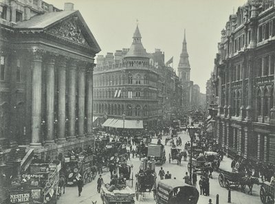 Mappin en Webb, Cheapside, vanaf Mansion House kijkend naar het westen, City of London, 1895 door English Photographer
