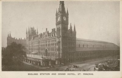 Midland Station en Grand Hotel, St Pancras, Londen door English Photographer