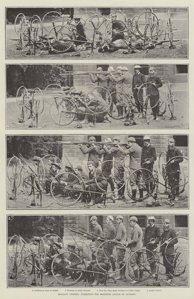 Militair Fietsen, Formatie voor het Weerstaan van een Cavalerieaanval door English Photographer