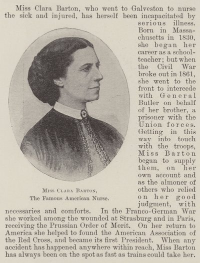 Mejuffrouw Clara Barton, de beroemde Amerikaanse verpleegster door English Photographer