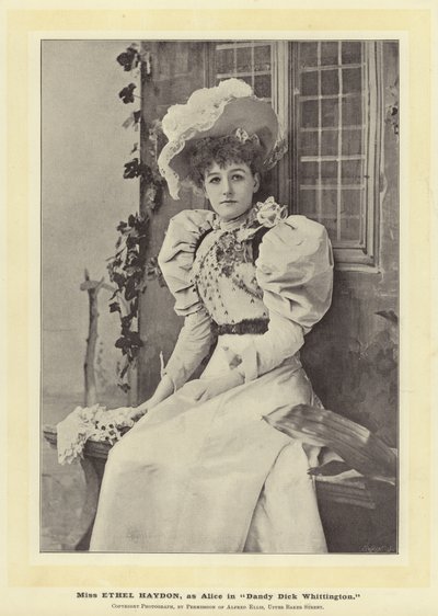 Miss Ethel Haydon, als Alice in Dandy Dick Whittington door English Photographer