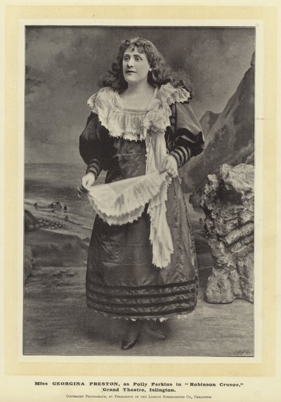 Miss Georgina Preston als Polly Perkins in Robinson Crusoe, Grand Theatre, Islington door English Photographer