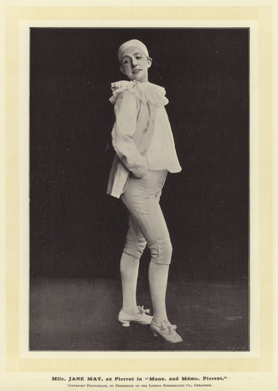Mlle Jane May als Pierrot in Mons en Mdme Pierrot door English Photographer