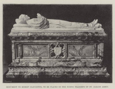 Monument voor bisschop Claughton, te plaatsen in het noordtransept van de abdij van St Albans door English Photographer