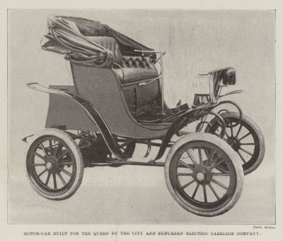 Motorwagen gebouwd voor de Koningin door de City and Suburban Electric Carriage Company door English Photographer