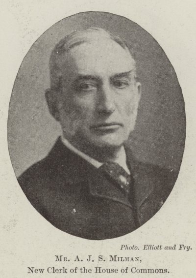 Mr A J S Milman, nieuwe griffier van het Lagerhuis door English Photographer