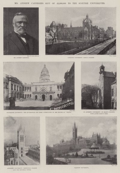 De gift van Mr Andrew Carnegie van £2.000.000 aan de Schotse universiteiten door English Photographer