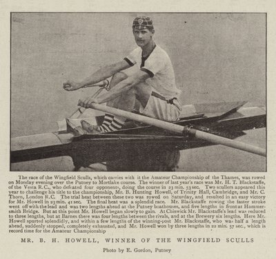 Mr B H Howell, winnaar van de Wingfield Sculls door English Photographer