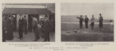 De heer Balfour bij de voetbalwedstrijd Manchester City tegen Stoke door English Photographer