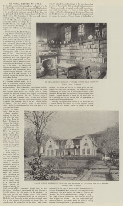 De heer Cecil Rhodes thuis door English Photographer