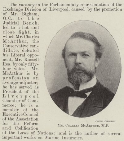 Meneer Charles McArthur, MP door English Photographer