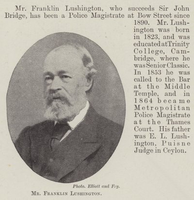 Mr Franklin Lushington door English Photographer