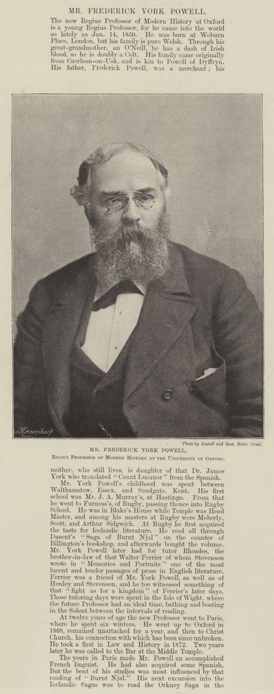 De heer Frederick York Powell, Regius Professor of Modern History aan de Universiteit van Oxford door English Photographer