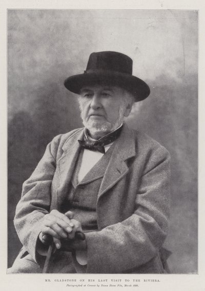Meneer Gladstone tijdens zijn laatste bezoek aan de Rivièra door English Photographer