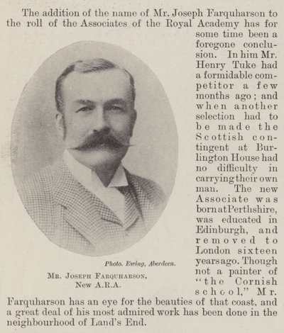 De heer Joseph Farquharson, nieuwe ARA door English Photographer