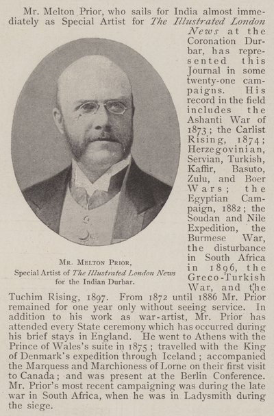 Mr Melton Prior, speciale kunstenaar van The Illustrated London News voor de Indiase Durbar door English Photographer