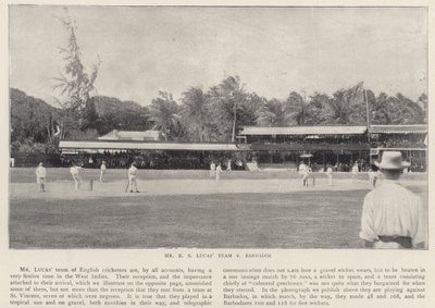 Mr R S Lucass team vs Barbados, cricket door English Photographer
