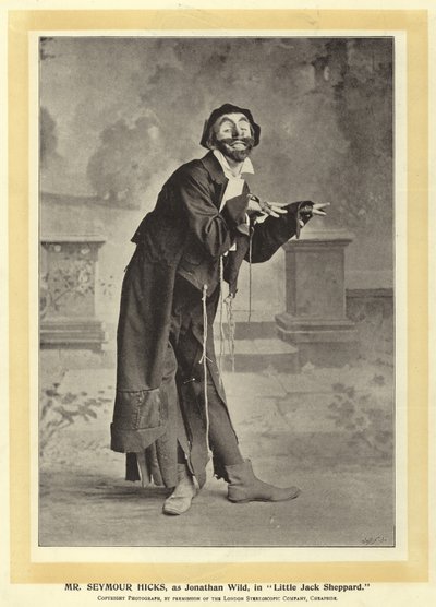 Mr Seymour Hicks, als Jonathan Wild, in Little Jack Sheppard door English Photographer