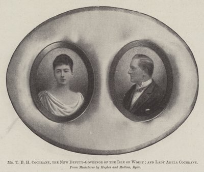 Meneer T B H Cochrane, de nieuwe plaatsvervangende gouverneur van het Isle of Wight; en Lady Adela Cochrane door English Photographer
