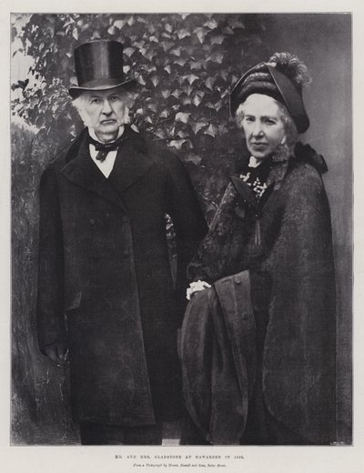 Meneer en mevrouw Gladstone in Hawarden in 1895 door English Photographer