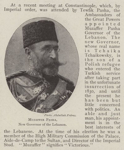Muzaffer Pasha, nieuwe gouverneur van de Libanon door English Photographer