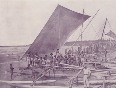 Inheemse Vissersboten, Ceylon door English Photographer