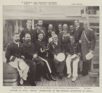 Officieren van HMS Melita vermaakt door de Russische autoriteiten in Odessa door English Photographer