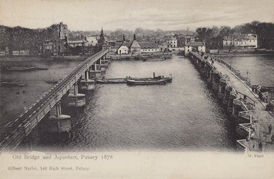 Oude brug en aquaduct, Putney, 1878 door English Photographer