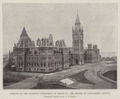 Opening van het Canadese parlement op 16 maart, de parlementsgebouwen, Ottawa door English Photographer