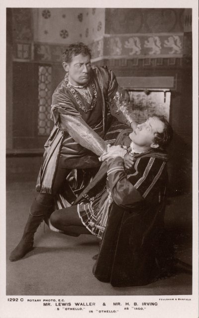 Othello die Iago wurgt, Lewis Waller en H B Irving door English Photographer