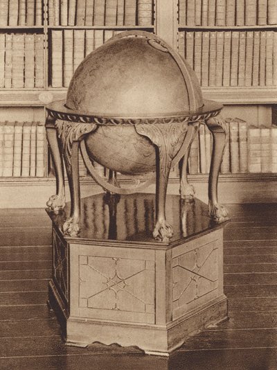 Oxford: Oriel College, Een achttiende-eeuwse Globe in de Bibliotheek door English Photographer