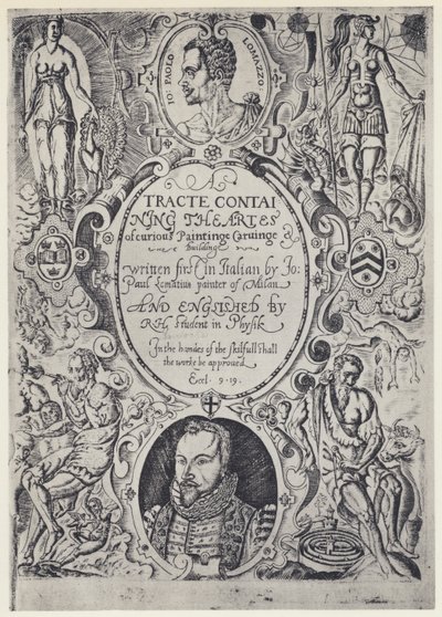 P Lomazzo, Een Verhandeling over de Kunsten van Curieus Schilderen, Tr R Haydock, J Barnes, Oxford 1598 door English Photographer