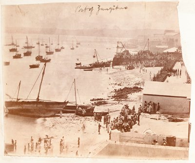 Haven van Zanzibar, uit een album van Henry Morton Stanley door English Photographer