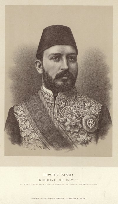 Portret van Tewfik Pasha, Khedive van Egypte door English Photographer