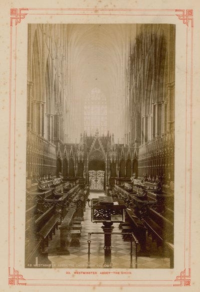 Ansichtkaart van het koor van Westminster Abbey door English Photographer