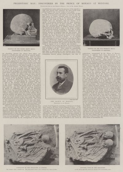 Prehistorische mens, ontdekkingen door de Prins van Monaco in Menton door English Photographer