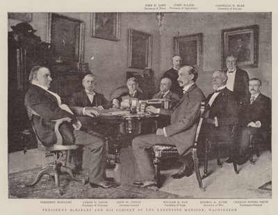 President McKinley en zijn kabinet in het Executive Mansion, Washington door English Photographer
