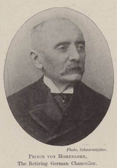Prins von Hohenlohe, de aftredende Duitse kanselier door English Photographer