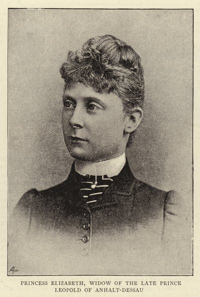 Prinses Elizabeth, weduwe van de overleden Prins Leopold van Anhalt-Dessau door English Photographer