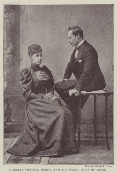 Prinses Victoria Melita en de Groothertog van Hessen door English Photographer