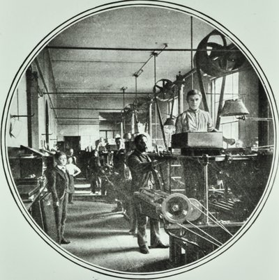 Drukkerij, Bank of England, Threadneedle Street, City of London, 1890 door English Photographer