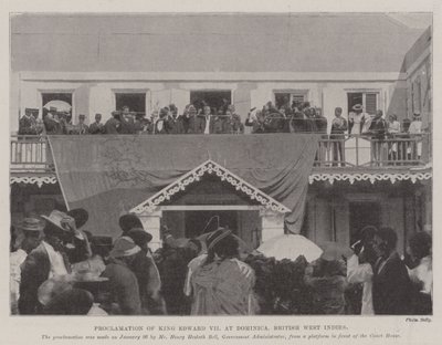 Uitroeping van koning Edward VII in Dominica, Britse West-Indië door English Photographer