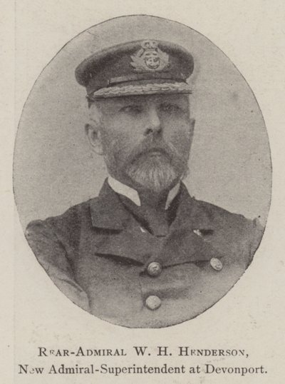 Vice-admiraal W H Henderson, nieuwe admiraal-superintendent in Devonport door English Photographer