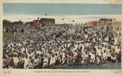 Ontvangst van Lord Kitchener, in Omdurman, ca. 1898 door English Photographer
