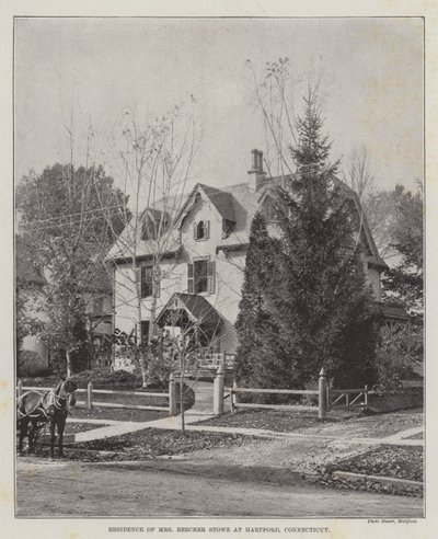 Woonplaats van Mrs Beecher Stowe in Hartford, Connecticut door English Photographer