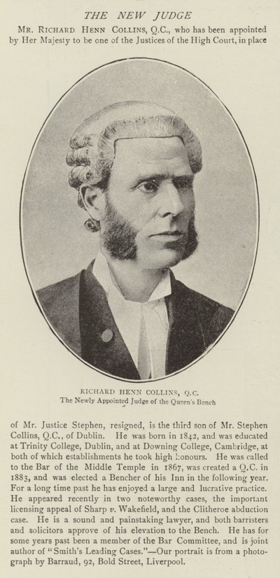 Richard Henn Collins, QC door English Photographer