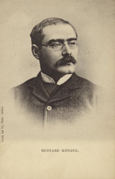 Rudyard Kipling (1865-1936), Engelse schrijver van korte verhalen, dichter en romanschrijver door English Photographer